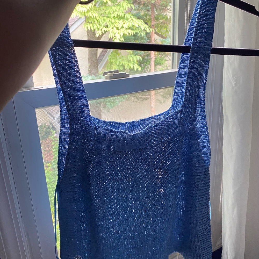 Zara blue threaded knit vest